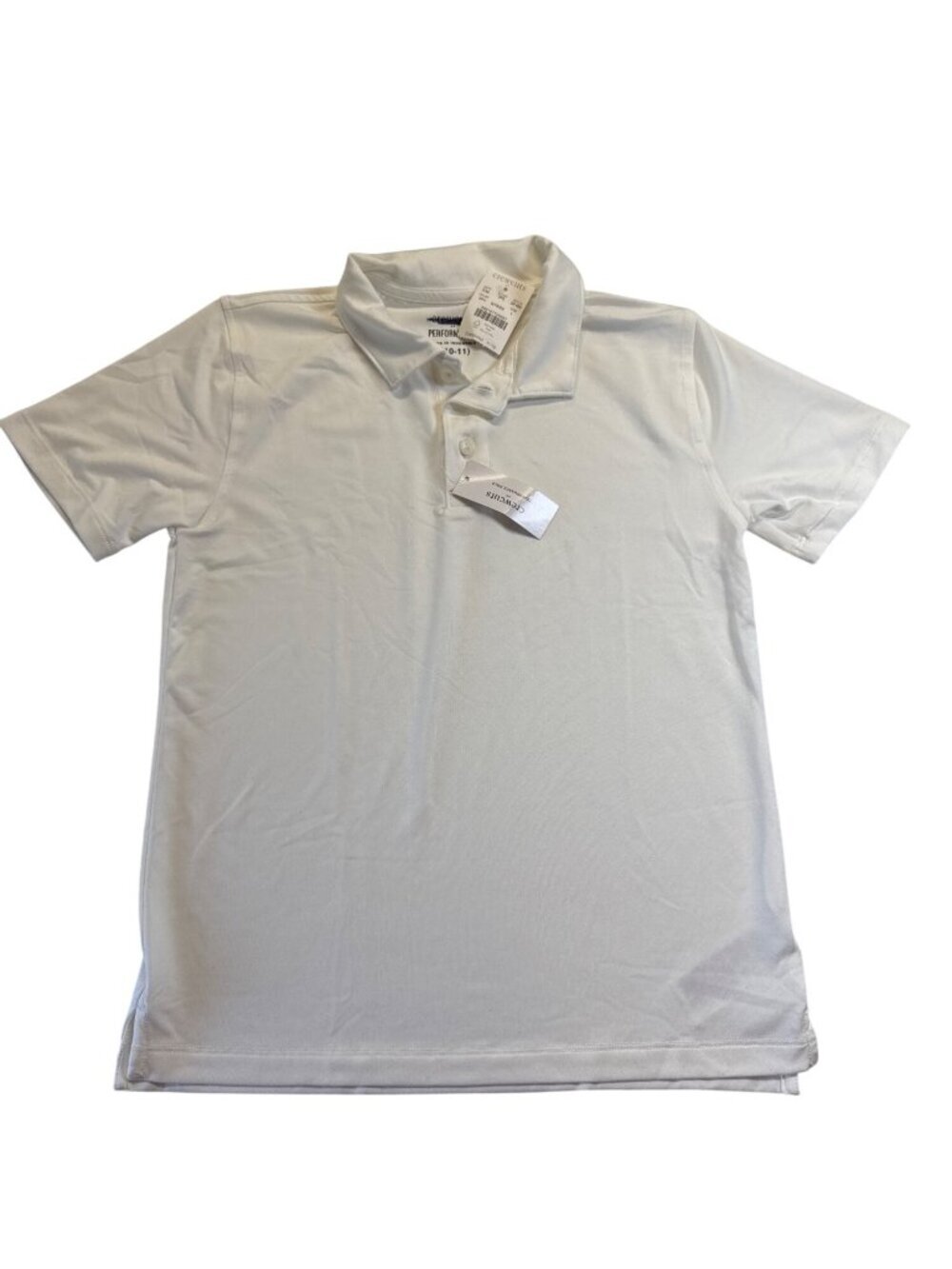 J Crew CREWCUTS Performance Jersey Polo Shirt~Size L (10-11)~White NWD L15 41 - Picture 2 of 8